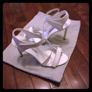 Manolo Blahnik Medano white leather sandals
